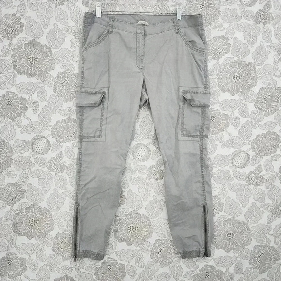 Eileen Fisher Womens Cargo Pants Size 12 Gray Cotton Blend Gray - Picture 1 of 9